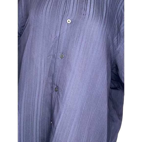 NWT Axcess A Claiborne Co Men’s XL dress shirt blue pinstripes collar button dow - Picture 4 of 16